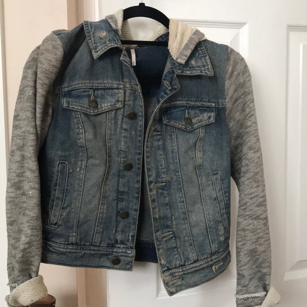 Free People Sweatshirt Jean Jacket